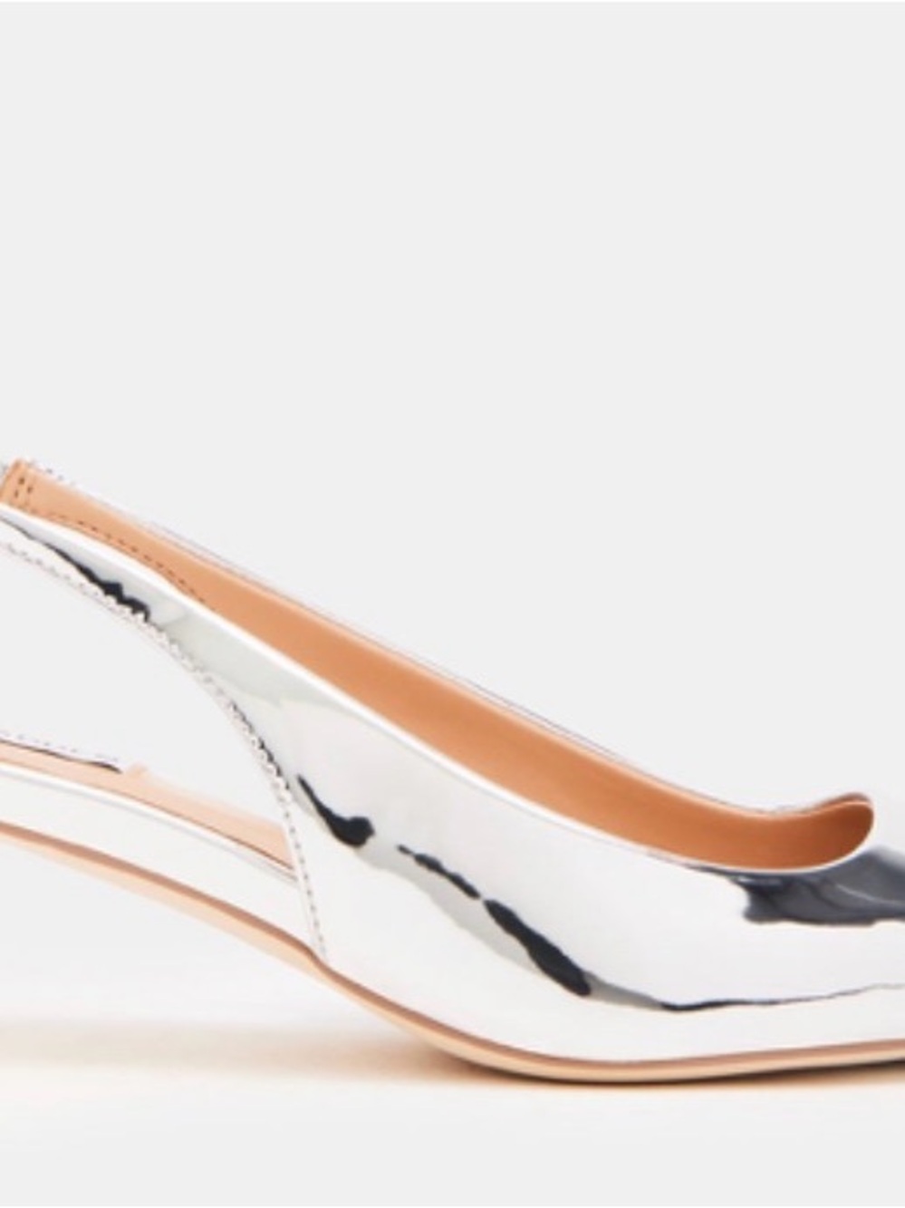 Steve Madden Silver Metallic Slingback Pumps